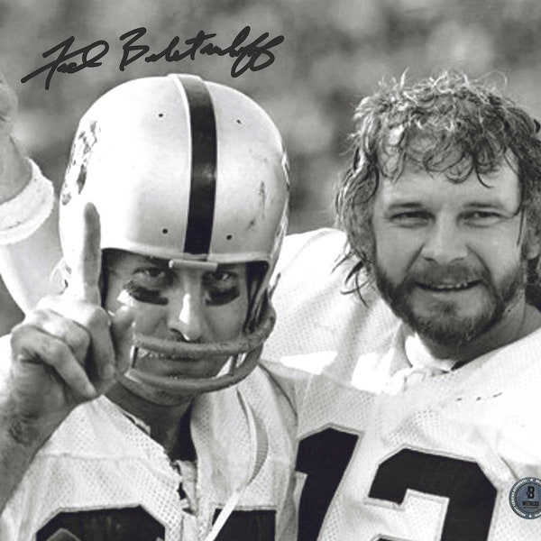 The Oakland Raiders Fred Biletnikoff  Autographed and Ken Stabler Together 8x10 Photo Picture