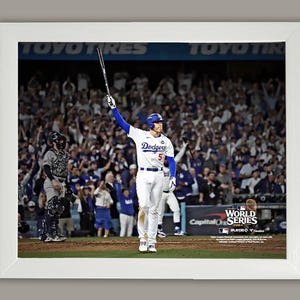Freddie Freeman “Grand Slam Walk-Off” 8×10 Framed Photo | 2024 World Series Game 1 | Braves MLB Fan Gift, Baseball Man Cave Wall Art