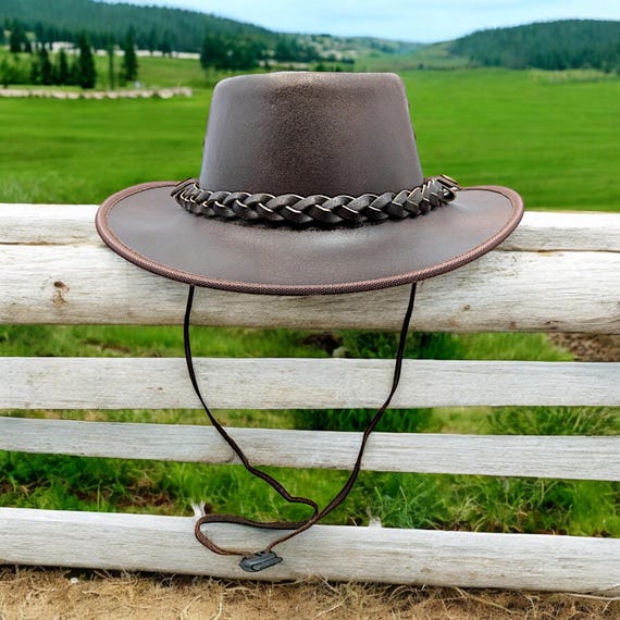 Children Kids Multiple Cowboy Hat Real Leather Outback Australian Western Style 54cm XS UK Etsy