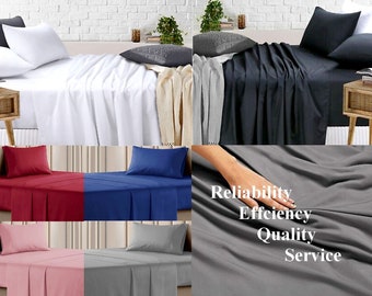 Luxurious Full Flat Bed Sheets 100% Poly Cotton Various Colours and all UK sizes