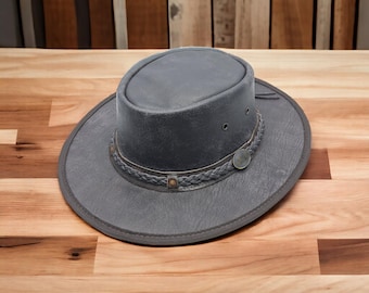 Australian Western style Dark Brown Cowboy Hat with Braided Band for Men Women