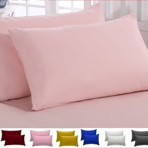 2X Pillow Case Luxury Cases Polycotton House Wife Low Prices Pillow Cover Standard Size 50 x 75cm