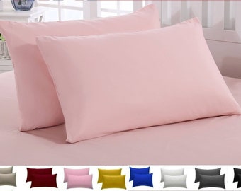 2X Pillow Case Luxury Cases Polycotton House Wife Low Prices Pillow Cover Standard Size 50 x 75cm