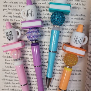 Bookish Pen | Book Pen | Coffee Pen | Beaded Pen | Handmade Pen | Nurse Pen | Server Pen | Stationary | Bookish Gifts