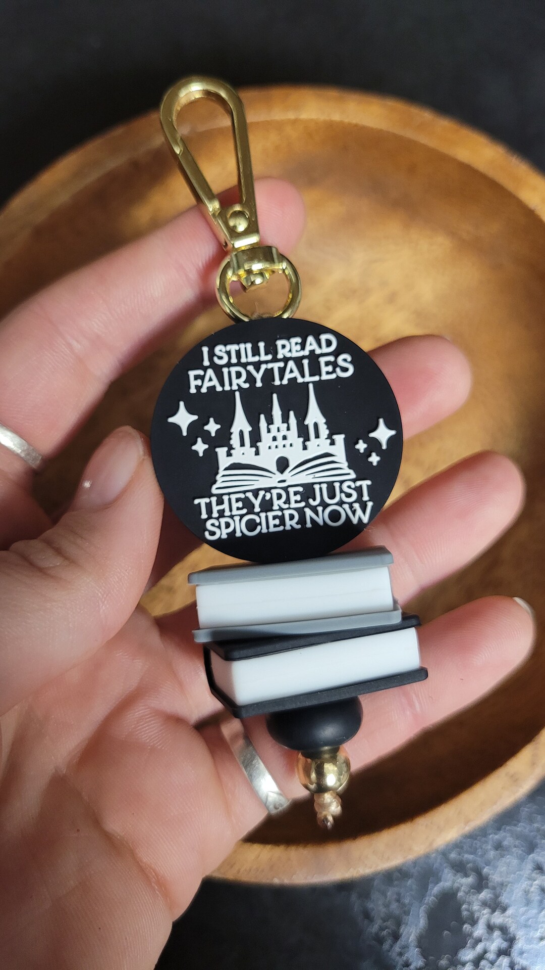 I Still Read Fairytales Keychain Spicy Book Keychain Romance Book Keychain Bookish Gift Beaded