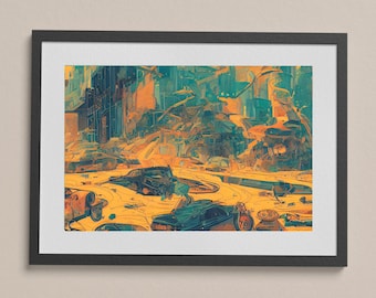 Car Crash on the River Jordan 001 | Digital Download, Art Print, Wall Art