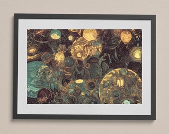 Alien Pantheon 001 | Digital Download, Art Print, Wall Art, Downloadable Print