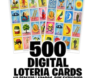500 Modern Mexican Lotería Cards – Digital Download - NO Repeats!