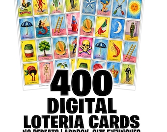 400 Modern Mexican Lotería Cards – Digital Download - NO Repeats!