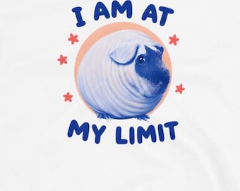 Funny Guinea Pig Shirt, I Am at My Limit Tee, Hairless Guinea Pig T-Shirt, Unhinged Animal Graphic Tee