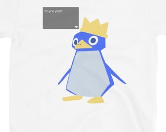 Camiseta con el meme "¿Te rindes?" del pingüino rey - Camiseta retro gamer