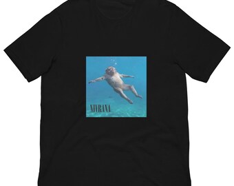 Nirvana Monkey Parody, Meme Culture Shirt, Unhinged Graphic Tee, Funny Indie Gift