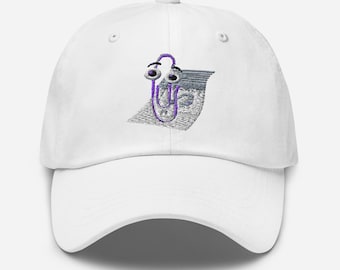 Gorra bordada con diseño de Papá Clippy, divertida y nostálgica