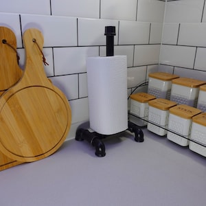 Barra de toalha de papel para cozinha, suporte de cozinha de tubo de ferro, acessórios de cozinha, barra de toalha de papel vintage, decoração rústica industrial da cozinha
