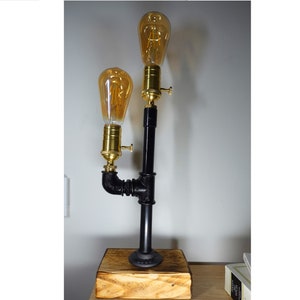 Edison Steampunk Lamp, Office Industrial Desk Accesories, Pipe Night Lamp, Vintage Lamp, Office Decor For Man, Christmas Gift