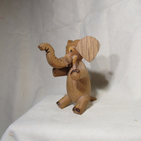 Vintage Mid Century Modern Wood Figure - 3" Elephant - Fila - Made in Spain