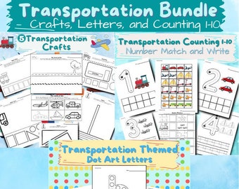 Transportation Preschool Activity, Kids Craft, Alphabet Handwriting Practice, Beginning Math Worksheet, Learning Numbers, Kinder Homeschool