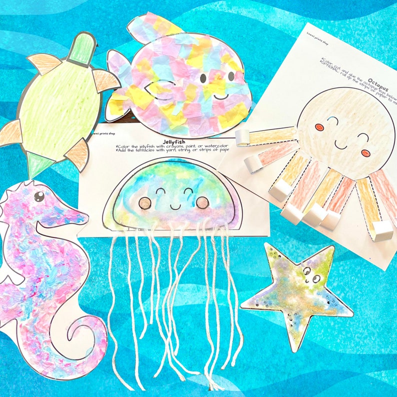 OCEAN THEME Crafts for Kids, Preschool Printables, Kindergarten Art ...