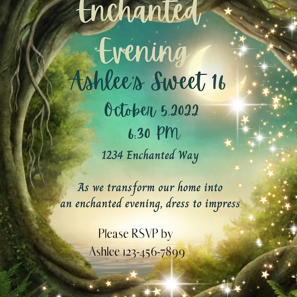 Enchanted Forest Invitation Digital ONLY