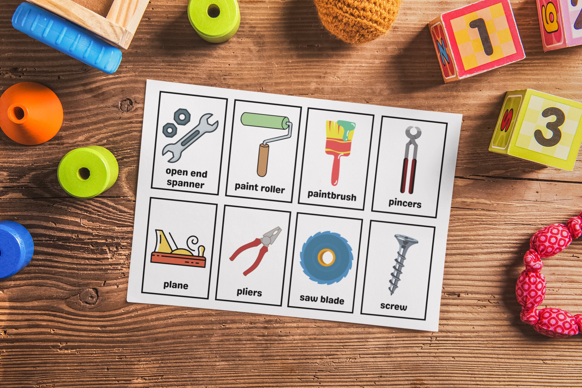 Printable Tools Flashcards set of 40 Montessori Flash Cards ...