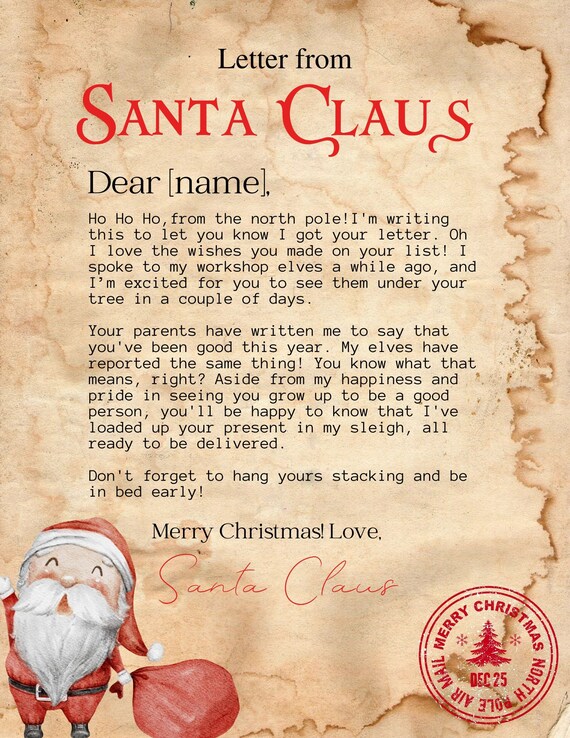 Dear Santa - Christmas Letter Writing Template Kit for ESL