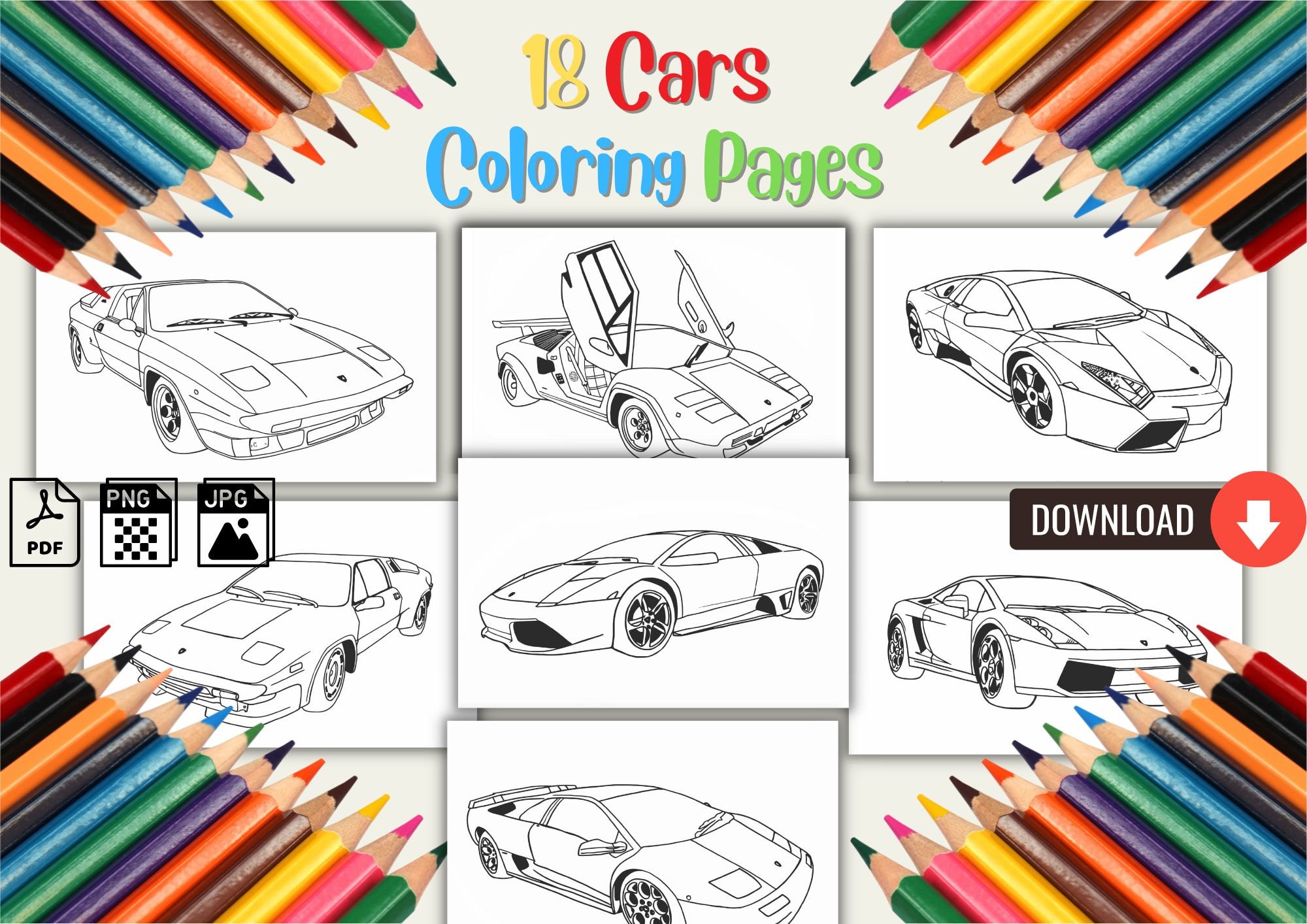 Finger Painting Book: For Kids, Cars, Construction Vehicles and Balls  Coloring Book