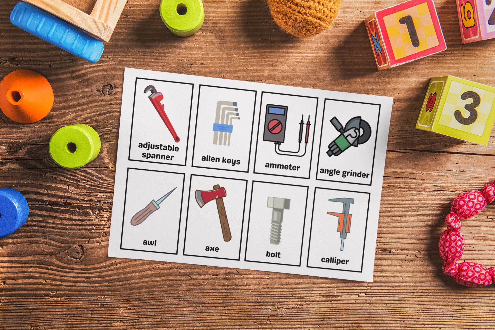Printable Tools Flashcards set of 40 Montessori Flash Cards ...