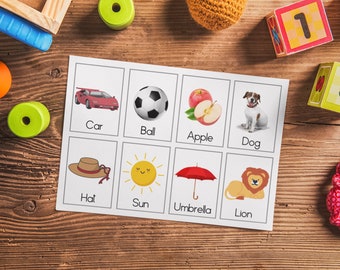 32 Printable First Words Flashcards Montessori Toys Games Learning Kids Toddler Baby Children Digital File Educational Teacher Preschool