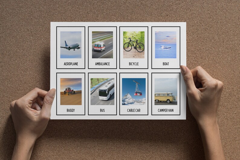 Printable Vehicles 46 Flashcards for Kids Transport Learning Flash ...
