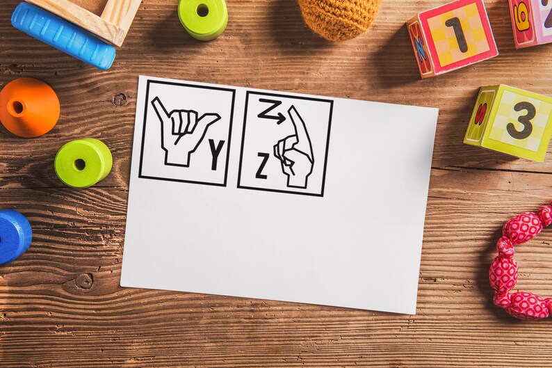 Printable ASL Alphabet Sign Language Letters and Numbers 09 Flashcard