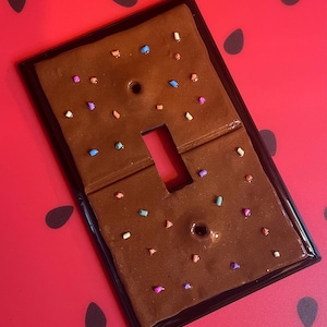 Cosmic Brownie Light Switch Cover • Handmade Polymer Clay Switch Plate • Cute Food Wall Décor • Fun Kawaii Outlet Cover • Unique