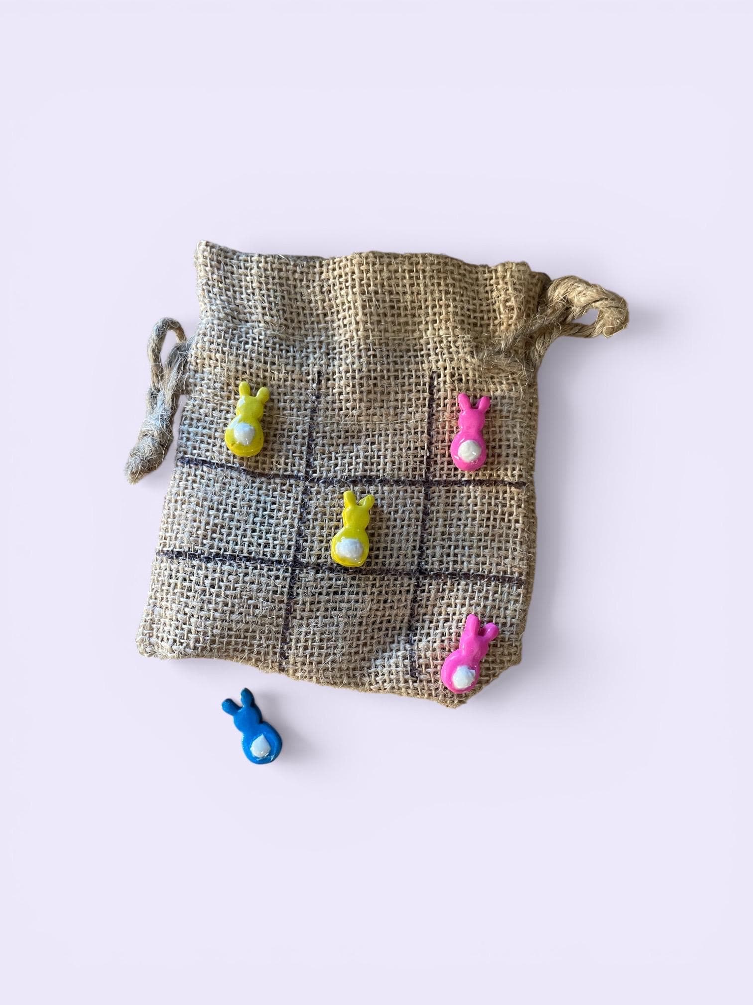 Handmade Polymer Clay Bunny Tic Tac Toe – Travel Game, Easter Basket ...
