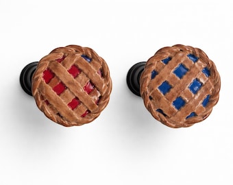 Handmade Pie Cabinet Knob – Polymer Clay, Dessert Kitchen Decor