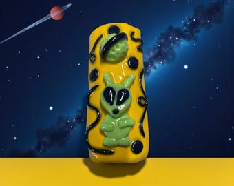Handmade Alien Lighter Case | Polymer Clay & Resin