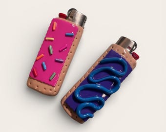 Handmade Polymer Clay Toaster Pastry Lighter Cover | Cute Food Lighter Sleeve | Snack Lighter Case | Gift for Smokers | Fun Accessory