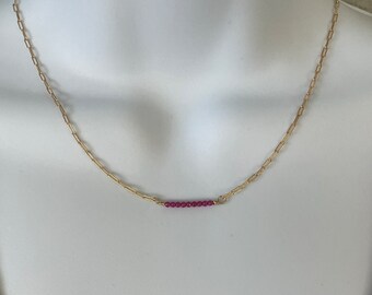 small dainty ruby necklace ultra dainty necklace July ruby necklace genuine gold layering Necklace gold gemstone necklace minimalist jewelry