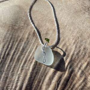 Sea glass necklace 24 inch sea foam sea glass authentic necklace silver sparkle chain aqua sea glass sea goddess necklace gift for mom ocean