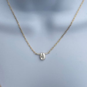 keishi pearl necklace cornflake pearl necklace thin pearl necklace gold link necklace with pearl bride necklace pearl ultra dainty necklace