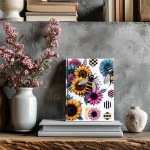 Bee Journal Cover PNG Design Sublimation - Printable Planner Cover Notebook Cover - Digital Instant Download- 8.5x11 Inch