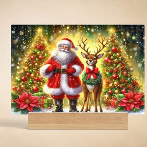 Christmas Cutting Board Design Download, Snowman Glass Cutting Board PNG Printable Digital File, Santa Christmas Cutting Board PNG