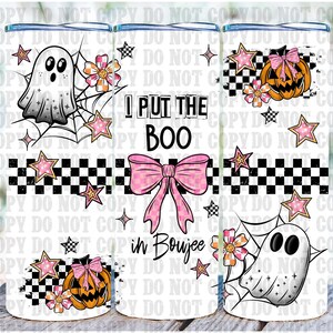 Cute Ghost 20oz Skinny Tumbler Png, Boo Png, Spooky Season, Cute Snarky Ghost Png, Funny Ghost Png, Funny Halloween Checkered Tumbler Wrap