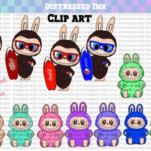 Labubu Clip Art Bundle | Cute Cartoon Labubu PNG Stickers | Kawaii Digital Download | Sublimation Graphics | Printable Labubu Art | Bundle