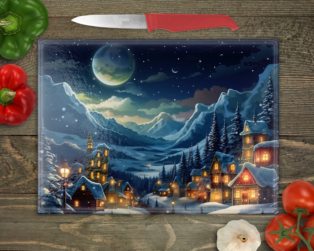 Christmas Cutting Board Design Download, Snowman Glass Cutting Board ...