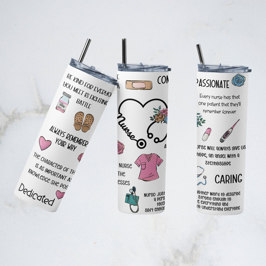 Nurse 20 Oz Skinny Tumbler Sublimation Nurse Wrap Design for Straight ...