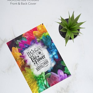 Mom Flower DIY Gift Idea Notebook Journal Cover Sublimation Personalization Digital Download PNG Beautiful Design, A4,A5,A6 11x8.5