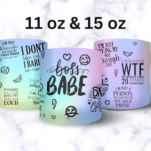 Sarcastic 15oz Mug Sublimation Designs, Coffee Mug PNG File, Digital Download, Sarcastic Quotes, Funny Mug