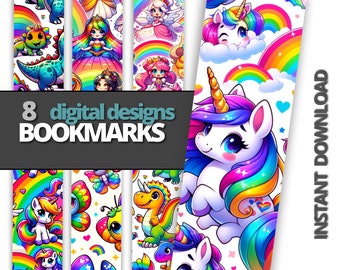 Kids Bookmark PNG, Print, Reading, Books, Book Lovers, Dinosaur bookmark PNG, Princess Bookmark PNG- Digital Download