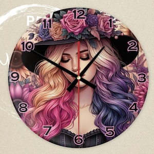 Digital Clock PNG, Sublimation Design, Printable Wall Clock, Sublimation Clock png , Clock Template , Clock Design Sublimation PNG, Girl