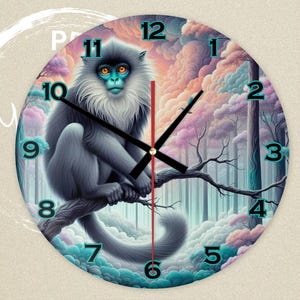 Digital Clock PNG, Sublimation Design, Printable Wall Clock, Sublimation Clock png , Clock Template , Clock Design Sublimation PNG, Monkey
