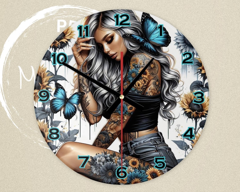 Digital Clock PNG, Sublimation Design, Printable Wall Clock